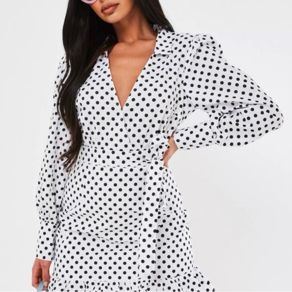 Missguided Tea Dress, Polka Dot, Size 6